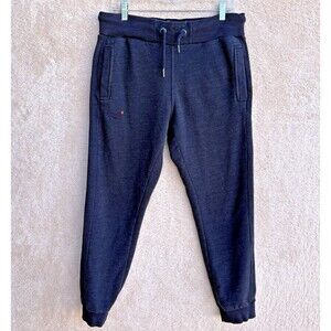Superdry Mens Sz M Slim Fit Orange Label Jogger Sweatpants Navy Blue Cotton Blnd